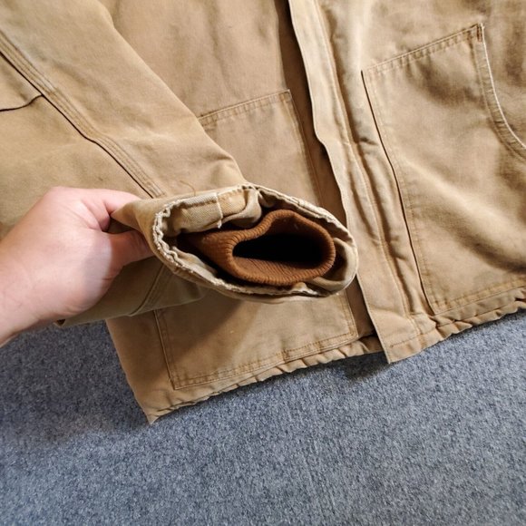 VINTAGE CARHARTT BRN ARCTIC QUILT LINED DUCK CANVAS BROWN JACKET SIZE XL - Picture 7 of 16